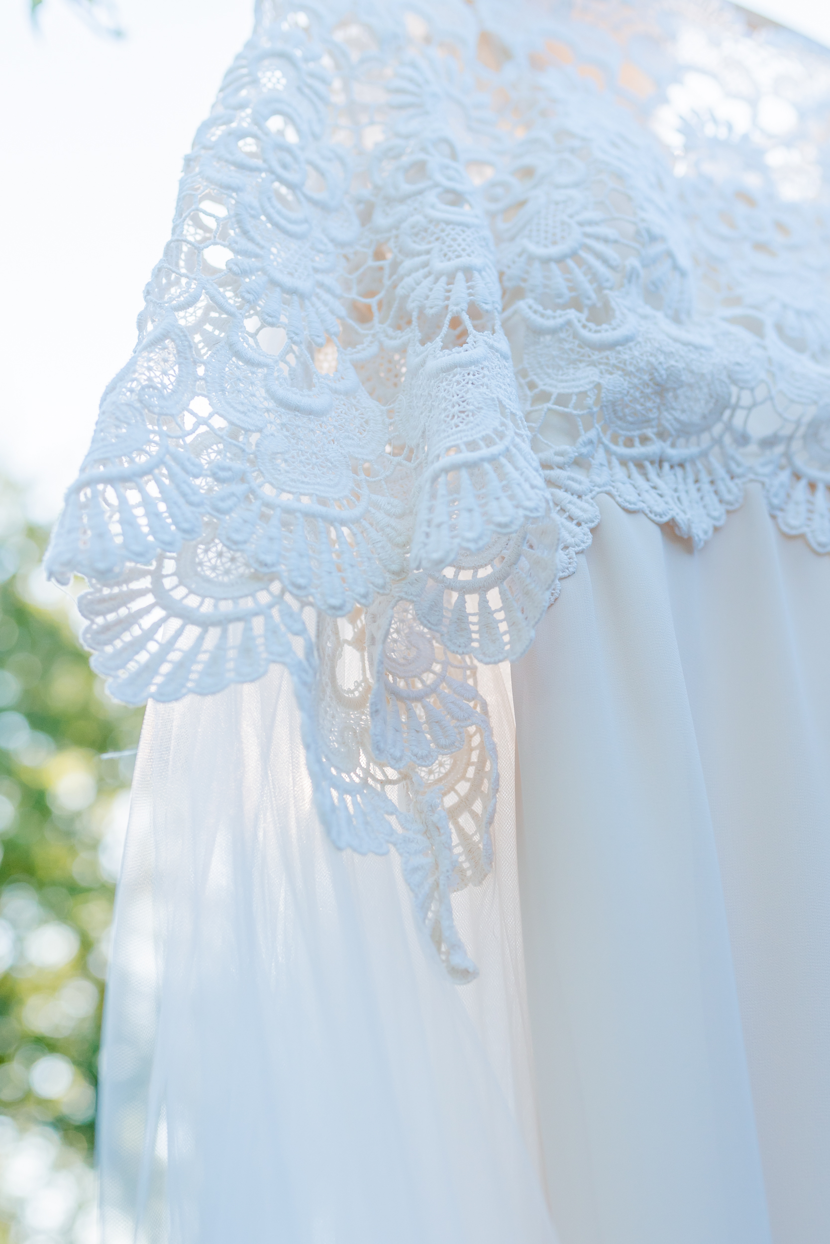 Detail mouw vintage bruidsjurk